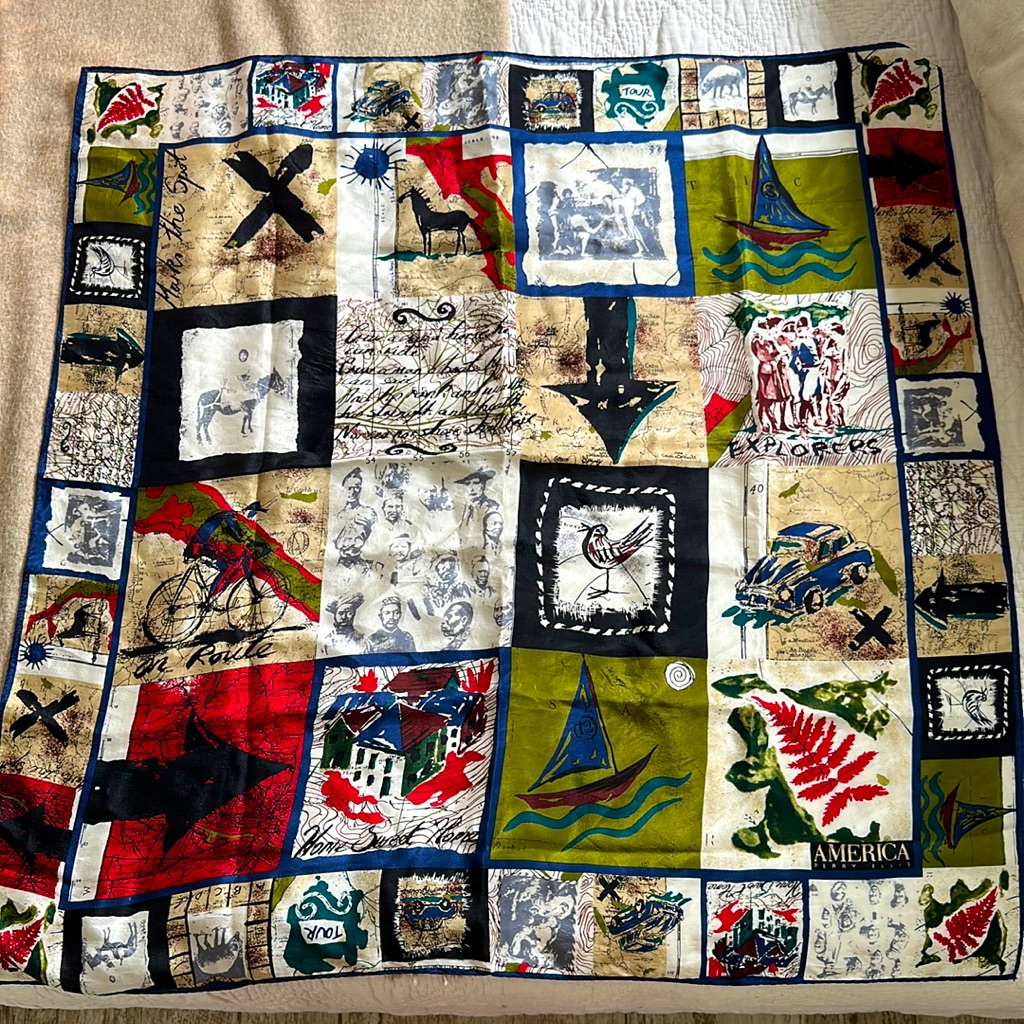 Perry Ellis America Vintage Rare Collection Silk Scarf Perry Ellis America Vintage Rare Collection Silk Scarf